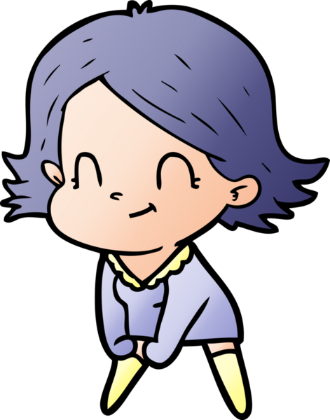 Bir insan tarafından çizilmiş karikatür dostu kız.