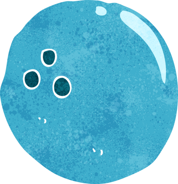 Bir insan tarafından çizilmiş bir bowling topu.