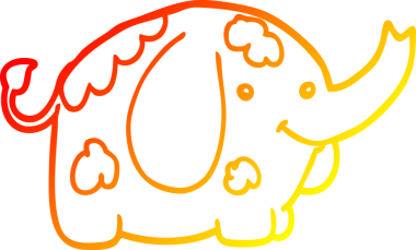 Bir insan tarafından çizilmiş karikatür fili çizimi