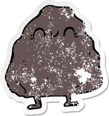 Bir insan tarafından çizilmiş karikatür taşının sıkıntılı çıkartması.