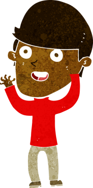 Bir insan tarafından çizilmiş mutlu bir adam.