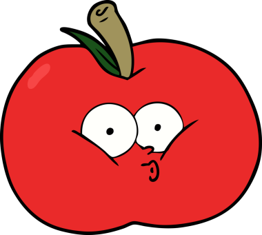 bir insan tarafından çizilmiş elma karikatürü