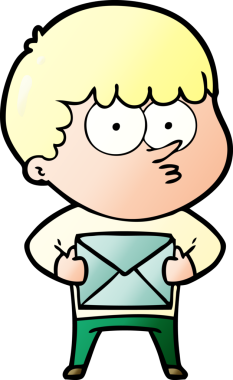 Çizgi film meraklısı çocuk bir insanın çizdiği hediyeyi taşıyor.