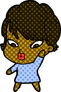 Bir insan tarafından çizilmiş karikatür kadın.