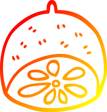 Bir insan tarafından çizilmiş limon meyvesinin sıcak çizgi çizimi