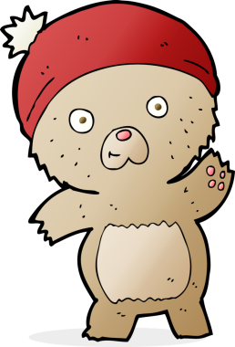 Bir insan tarafından çizilmiş sevimli bir oyuncak ayı.