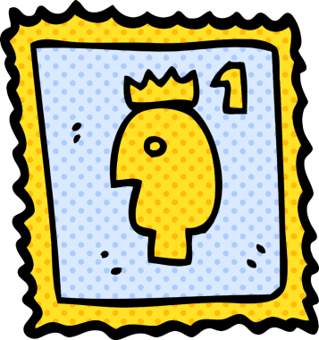 Bir insan tarafından çizilmiş kraliyet başlıklı karalama damgası.