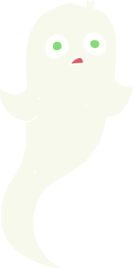 Bir insan tarafından çizilen cadılar bayramı hayaletinin düz renk çizimi