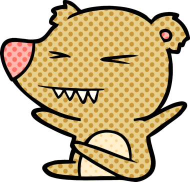 Bir insan tarafından çizilmiş kızgın ayı çizgi filmi.