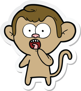 Bir insan tarafından çizilmiş bir karikatür çıkartması.