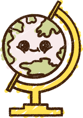 Bir insan tarafından çizilen Dünya Tebeşiri