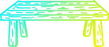 Bir insan tarafından çizilmiş ahşap bir masanın soğuk gradyan çizgisi.