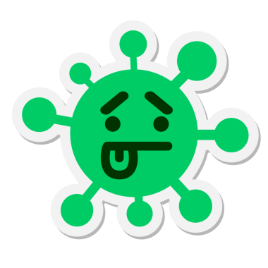 bir insan tarafından çizilmiş belirsiz virüs etiketi