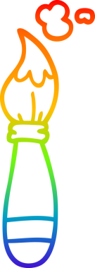 Bir insan tarafından çizilmiş bir karikatür boya fırçasının çizimi