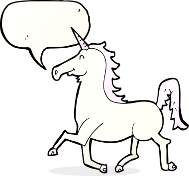 Bir insan tarafından çizilmiş tek boynuzlu at.