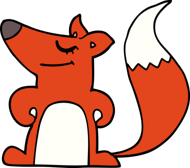 bir insan tarafından çizilmiş tilki çizgi filmi