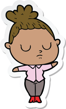 Bir insan tarafından çizilmiş bir karikatür çıkartması.