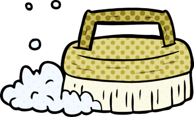 Bir insan tarafından çizilmiş ovalama fırçası.