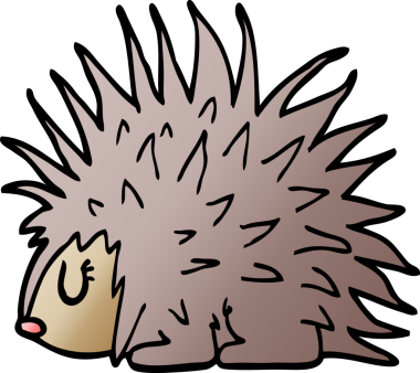 Bir insan tarafından çizilmiş çivili kirpi.