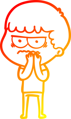 Bir insan tarafından çizilmiş, kızgın bir çizgi film karakteri.