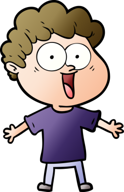 Bir insan tarafından çizilmiş mutlu bir adam.