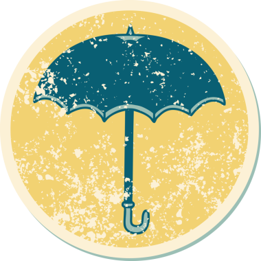 Bir insan tarafından çizilmiş sembolik dövmeli bir şemsiye.