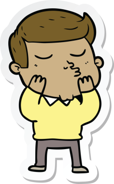 Bir insan tarafından çizilmiş bir çizgi film modelinin çıkartması.