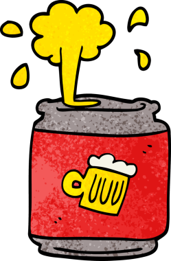 Bir insan tarafından çizilmiş bira kutusu karalaması.