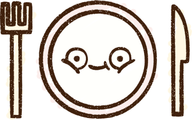 Bir insan tarafından çizilmiş yemek tabağı tebeşiri.