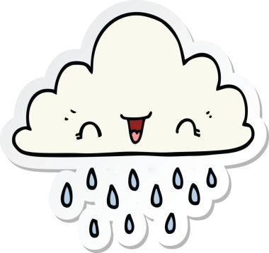 Bir insan tarafından çizilmiş bir karikatür fırtına bulutunun çıkartması.