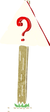 bir insan tarafından çizilmiş soru işareti çizimi.