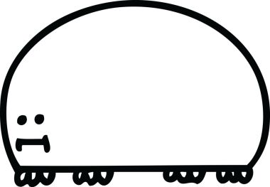 Bir insan tarafından çizilmiş garip çizgi film böceği.