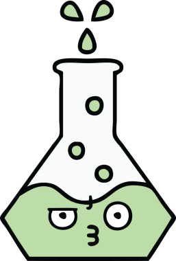 Bir insan tarafından çizilmiş bir deney şişesi çizimi.