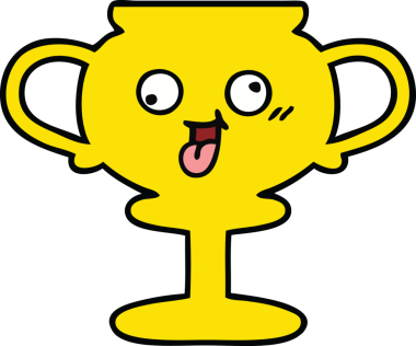 Bir insan tarafından çizilmiş sevimli bir kupa karikatürü.