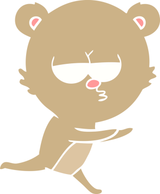 Sıkıcı ayı düz renkli çizgi film bir insan tarafından çizildi