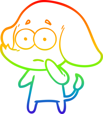 gökkuşağı gradyan çizgi çizimi bir insan tarafından çizilmiş belirsiz bir fil