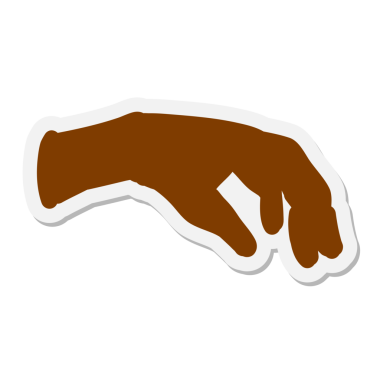 Bir insan tarafından çizilmiş el etiketi.