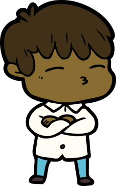 Bir insan tarafından çizilmiş meraklı bir çocuk.