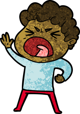 Bir insan tarafından çizilmiş öfkeli bir adam.