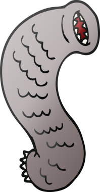 Bir insan tarafından çizilmiş karikatür aç sülük.