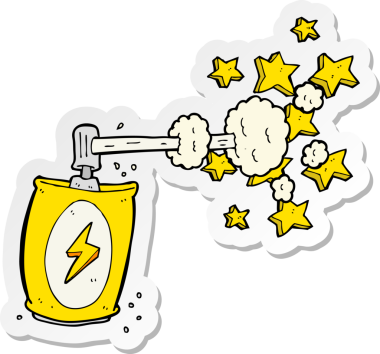 Bir insan tarafından çizilmiş karikatür spreyinin çıkartması.