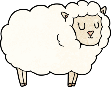 bir insan tarafından çizilmiş koyun çizgi filmi