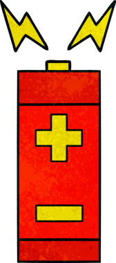 Bir insanın çizdiği pilin retro grunge desen karikatürü