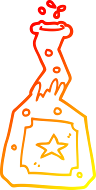 Bir insan tarafından çizilmiş bir karikatür deney iksirinin sıcak çizgi çizimi