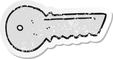 Bir insan tarafından çizilmiş çizgi film kapısının gerilimli çıkartması.