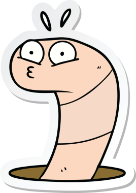 Bir insan tarafından çizilmiş bir karikatür çıkartması.