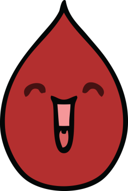 Bir insan tarafından çizilmiş garip bir karikatür duygusal kan damlası.