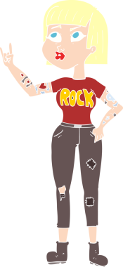 Bir insan tarafından çizilen düz renkli taş kız çizimi