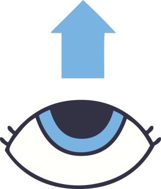 Bir insan tarafından çizilmiş düz renk retro göz karikatürü