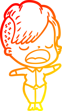 Bir insan tarafından çizilmiş havalı bir hippi kızın sıcak çizgi çizimi.